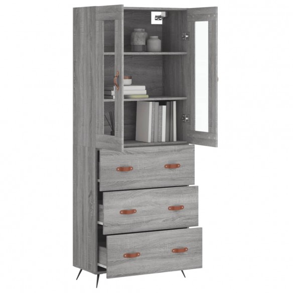 Buffet haut Sonoma gris 69,5x34x180 cm Bois d'ingénierie