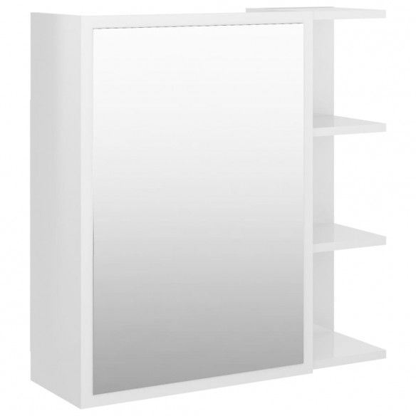 Armoire à miroir bain Blanc brillant 62,5x20,5x64 cm Aggloméré