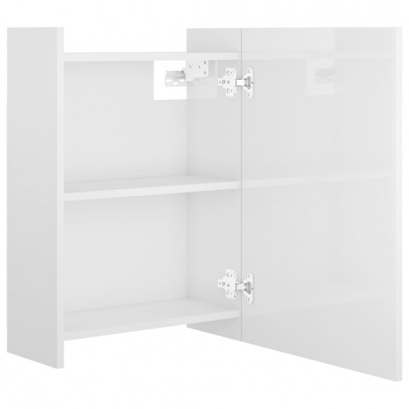 Armoire à miroir bain Blanc brillant 62,5x20,5x64 cm Aggloméré