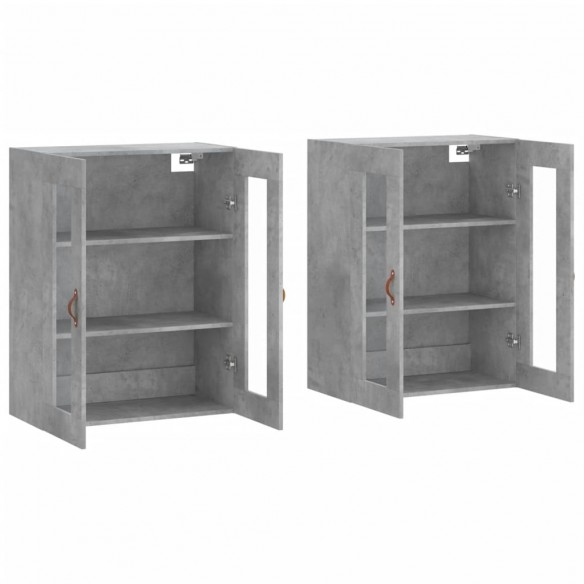 Armoires murales 2 pcs gris béton bois d'ingénierie