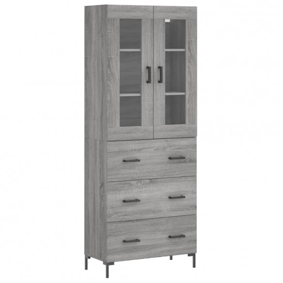 Buffet haut Sonoma gris 69,5x34x180 cm Bois d'ingénierie