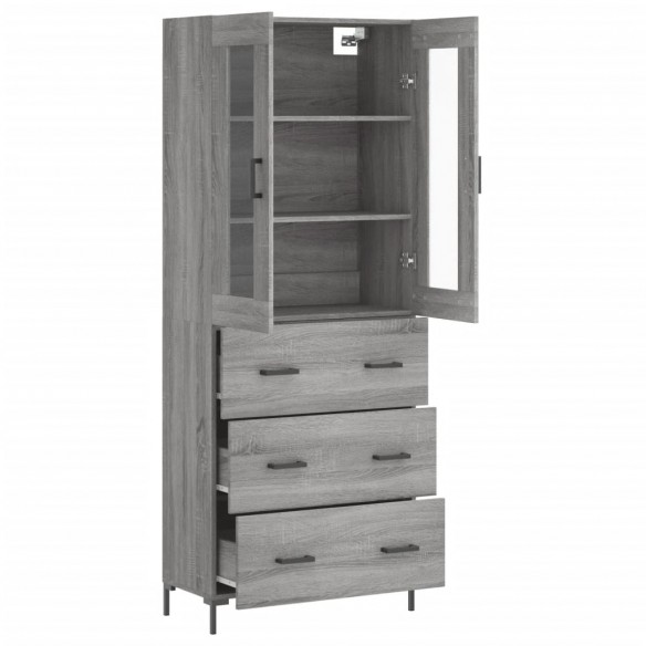 Buffet haut Sonoma gris 69,5x34x180 cm Bois d'ingénierie