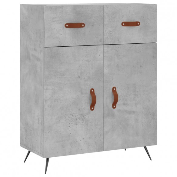 Buffet haut Gris béton 69,5x34x180 cm Bois d'ingénierie