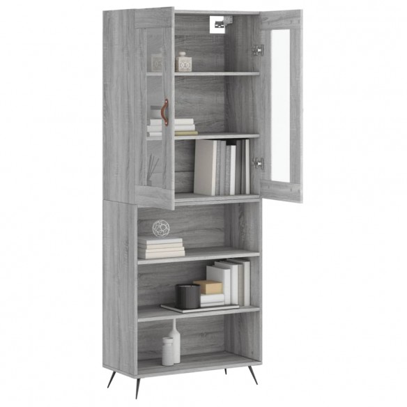 Buffet haut Sonoma gris 69,5x34x180 cm Bois d'ingénierie