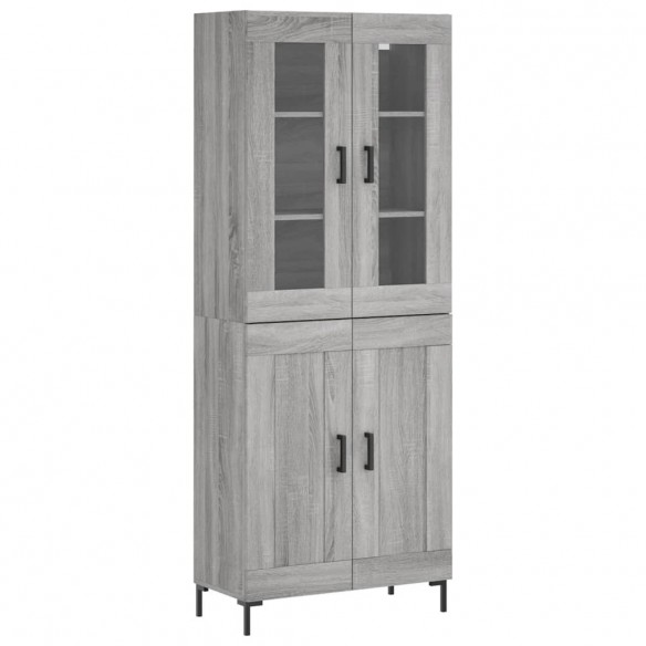 Buffet haut Sonoma gris 69,5x34x180 cm Bois d'ingénierie