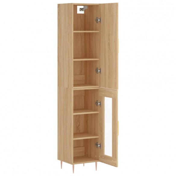 Buffet haut Chêne sonoma 34,5x34x180 cm Bois d'ingénierie