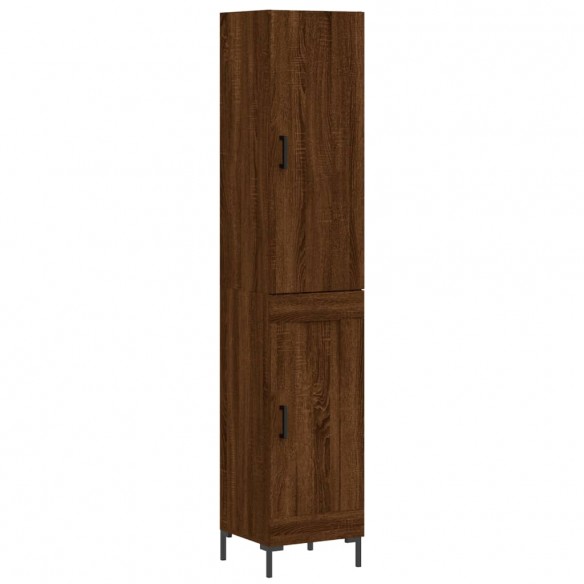 Buffet haut Chêne marron 34,5x34x180 cm Bois d'ingénierie