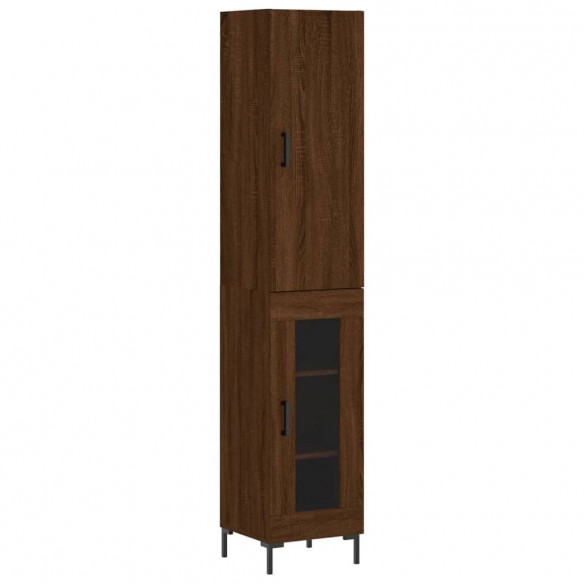 Buffet haut Chêne marron 34,5x34x180 cm Bois d'ingénierie