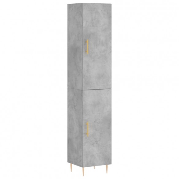 Buffet haut Gris béton 34,5x34x180 cm Bois d'ingénierie