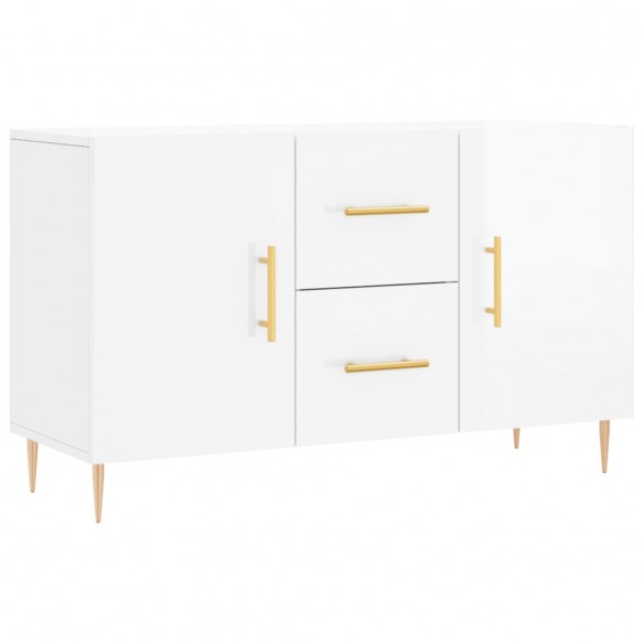 Buffet blanc brillant 100x36x60 cm bois d'ingénierie