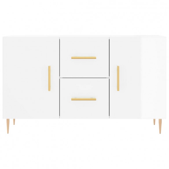 Buffet blanc brillant 100x36x60 cm bois d'ingénierie