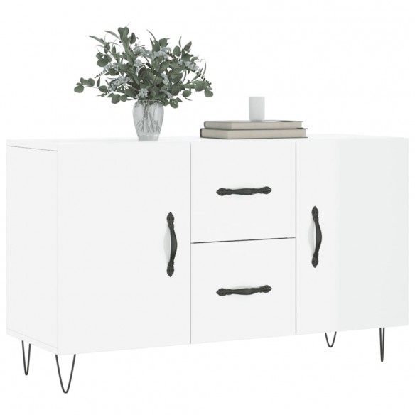 Buffet blanc brillant 100x36x60 cm bois d'ingénierie