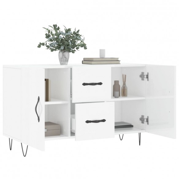 Buffet blanc brillant 100x36x60 cm bois d'ingénierie