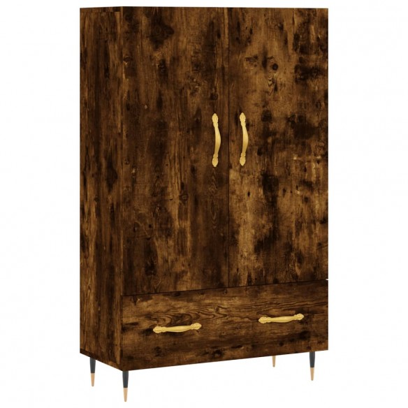 Buffet haut chêne fumé 69,5x31x115 cm bois d'ingénierie