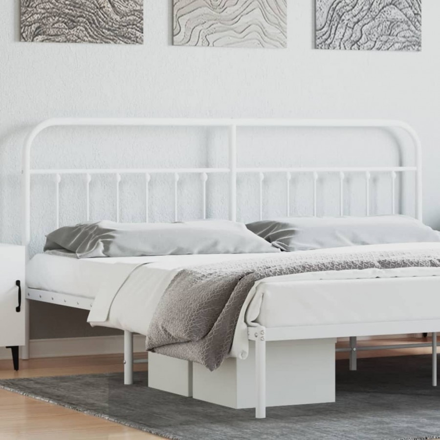 Tête de lit métal blanc 200 cm