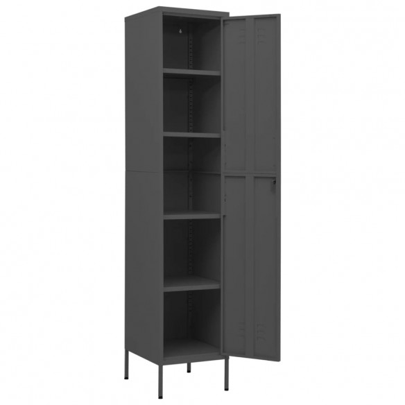 Armoire à casiers Anthracite 35x46x180 cm Acier