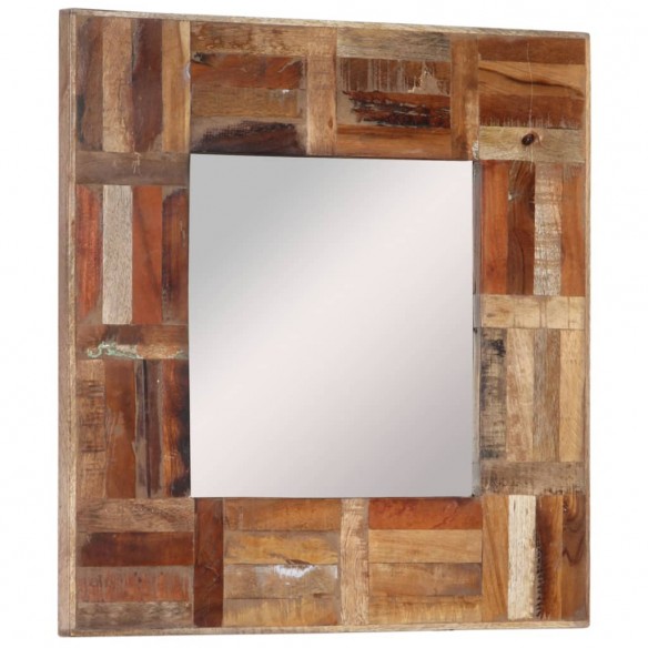 Miroir mural Bois massif de récupération 50x50 cm