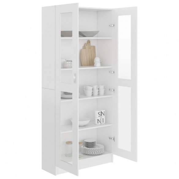 Armoire à vitrine Blanc 82,5x30,5x185,5 cm Aggloméré