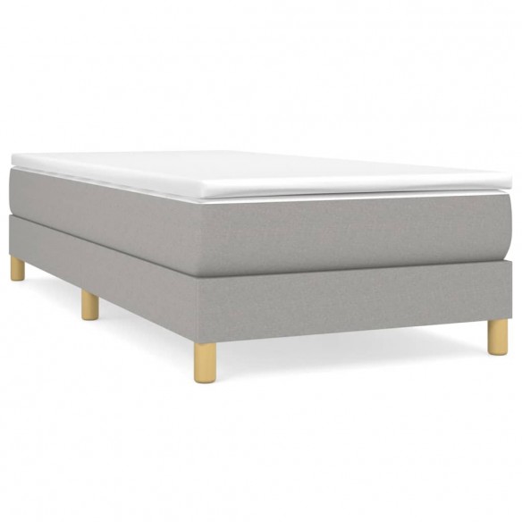 Cadre de lit et matelas Gris clair 90x190 cm Tissu