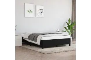 Lit Noir 140x200 cm Tissu