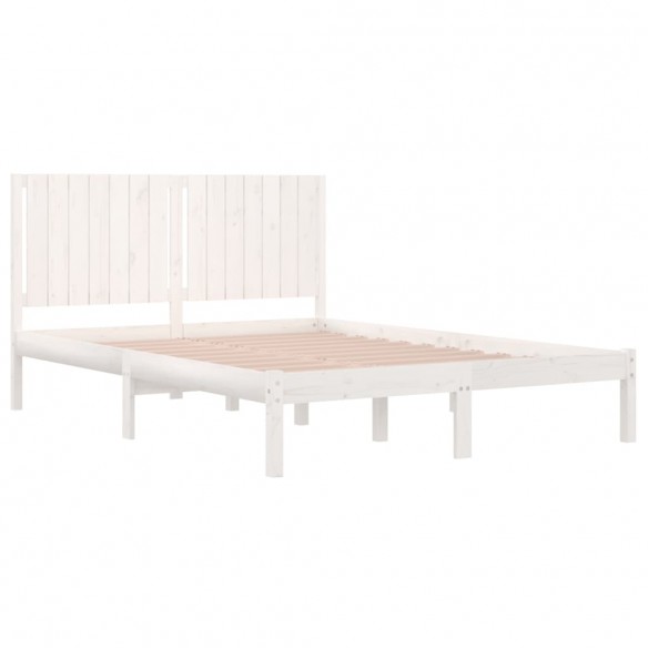 Cadre de lit Blanc Bois de pin massif 160x200 cm