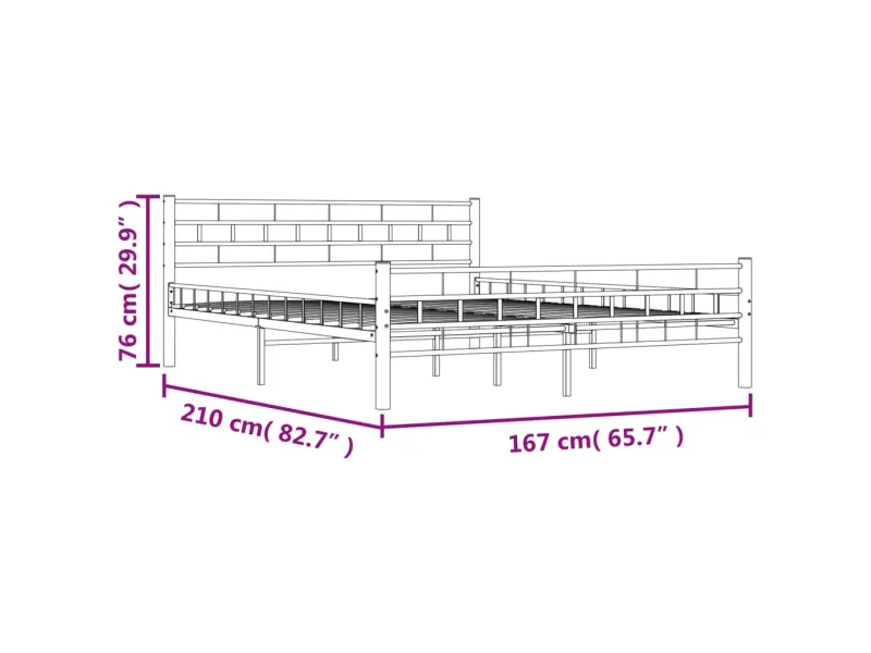Lit Blanc Métal 160 x 200 cm