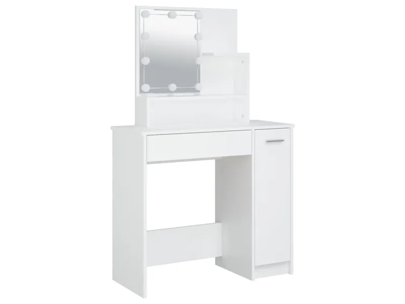 Coiffeuse avec LED Blanc 86,5x35x136 cm