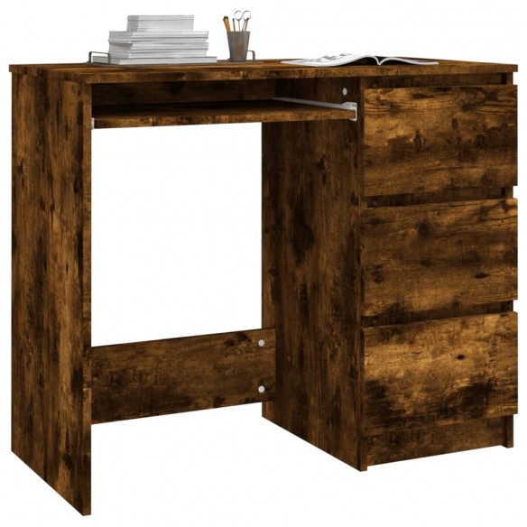 Bureau Chêne fumé 90x45x76 cm Bois d'ingénierie