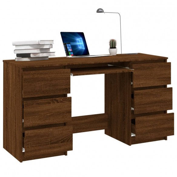 Bureau Chêne marron 140x50x77 cm Bois d'ingénierie