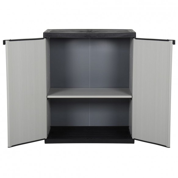 Armoire de rangement de jardin 1 étagère Gris/noir 68x40x85 cm