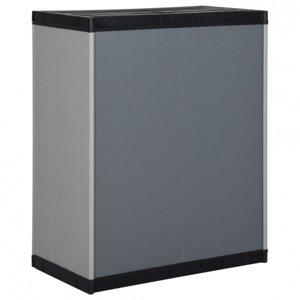 Armoire de rangement de jardin 1 étagère Gris/noir 68x40x85 cm