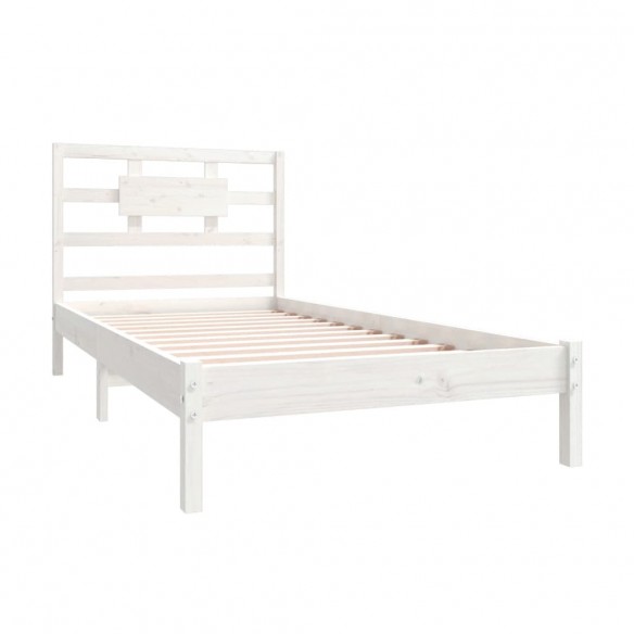 Cadre de lit Blanc Bois massif 100x200 cm