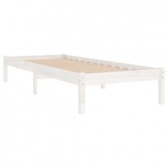 Cadre de lit Blanc Bois massif 100x200 cm