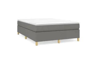 cadre de lit avec matelas Gris foncé 140x200cm Tissu 2