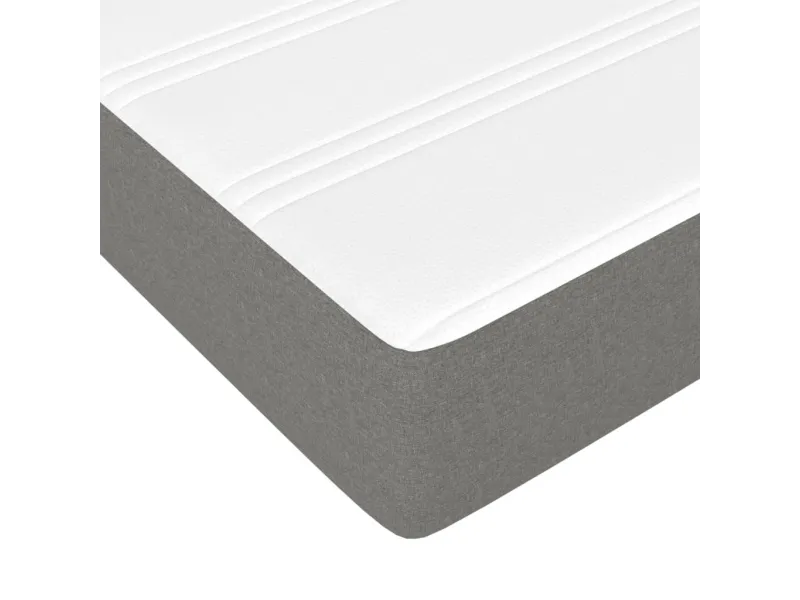 cadre de lit avec matelas Gris foncé 140x200cm Tissu