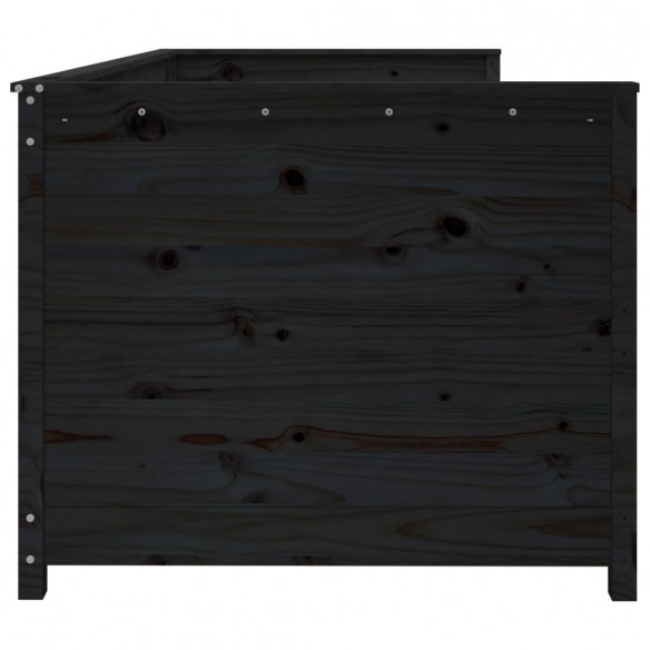 Lit de jour Noir 80x200 cm Bois de pin massif