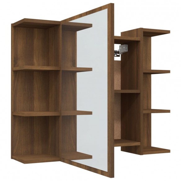 Armoire à miroir de salle de bain Chêne brun 80x20,5x64 cm Bois