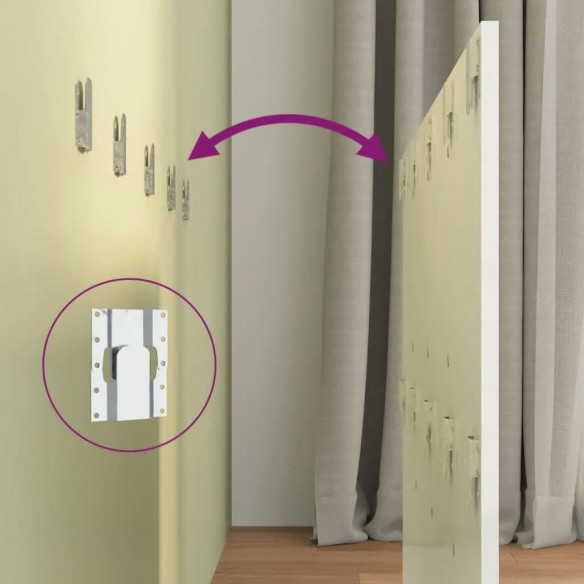 Tête de lit avec armoires Blanc brillant Bois d'ingénierie