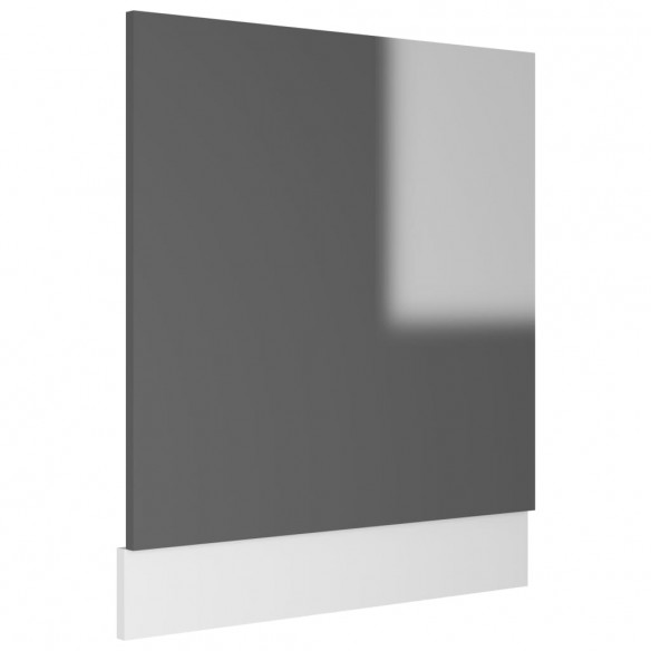 Panneau de lave-vaisselle Gris brillant 59,5x3x67 cm Aggloméré