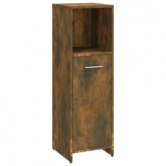 Armoire de bain Chêne fumé 30x30x95 cm Bois d'ingénierie