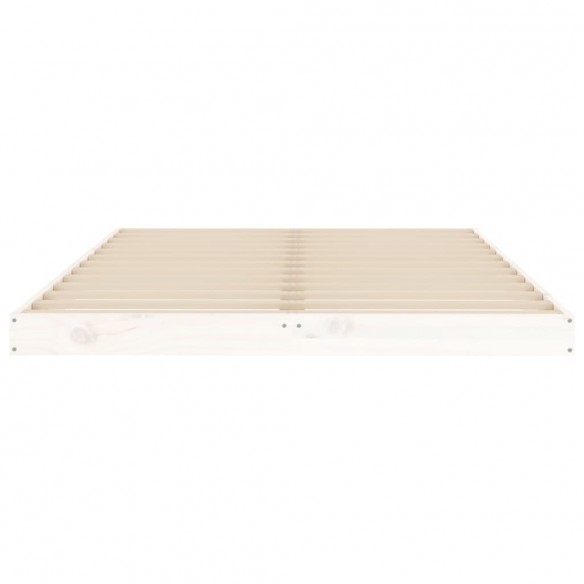 Cadre de lit blanc 120x190 cm petit double bois massif de pin