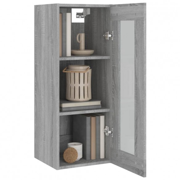 Armoire murale suspendue Sonoma gris 34,5x34x90 cm