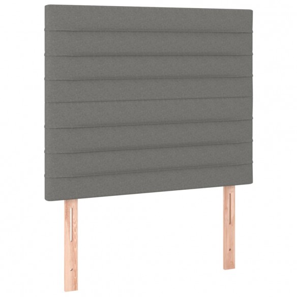 Cadre de lit avec matelas Gris foncé 100x200cm Tissu