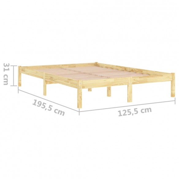 Cadre de lit bois massif 120x190 cm petit double