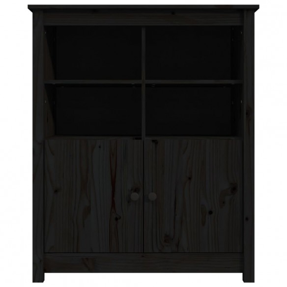 Buffet Noir 83x41,5x100 cm Bois massif de pin