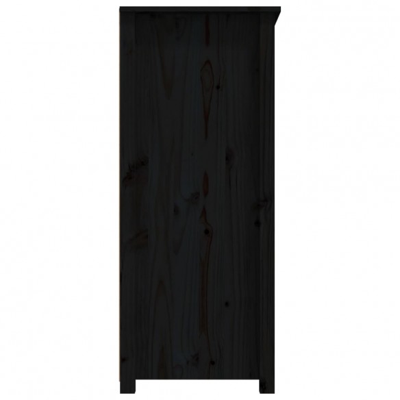 Buffet Noir 83x41,5x100 cm Bois massif de pin