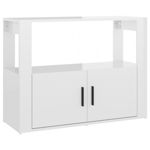 Buffet Blanc brillant 80x30x60 cm Bois d'ingénierie