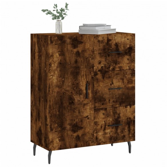 Buffet chêne fumé 69,5x34x90 cm bois d'ingénierie