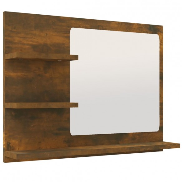 Miroir de bain Chêne fumé 60x10,5x45 cm Bois d'ingénierie