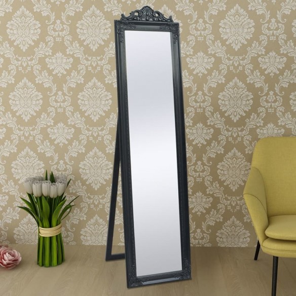 Miroir sur pied Style baroque 160x40 cm Noir